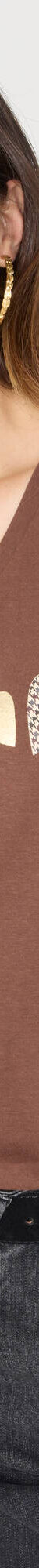T-shirt col V, imprimé cœurs (chocolat) T-shirt col V, imprimé cœurs (chocolat)